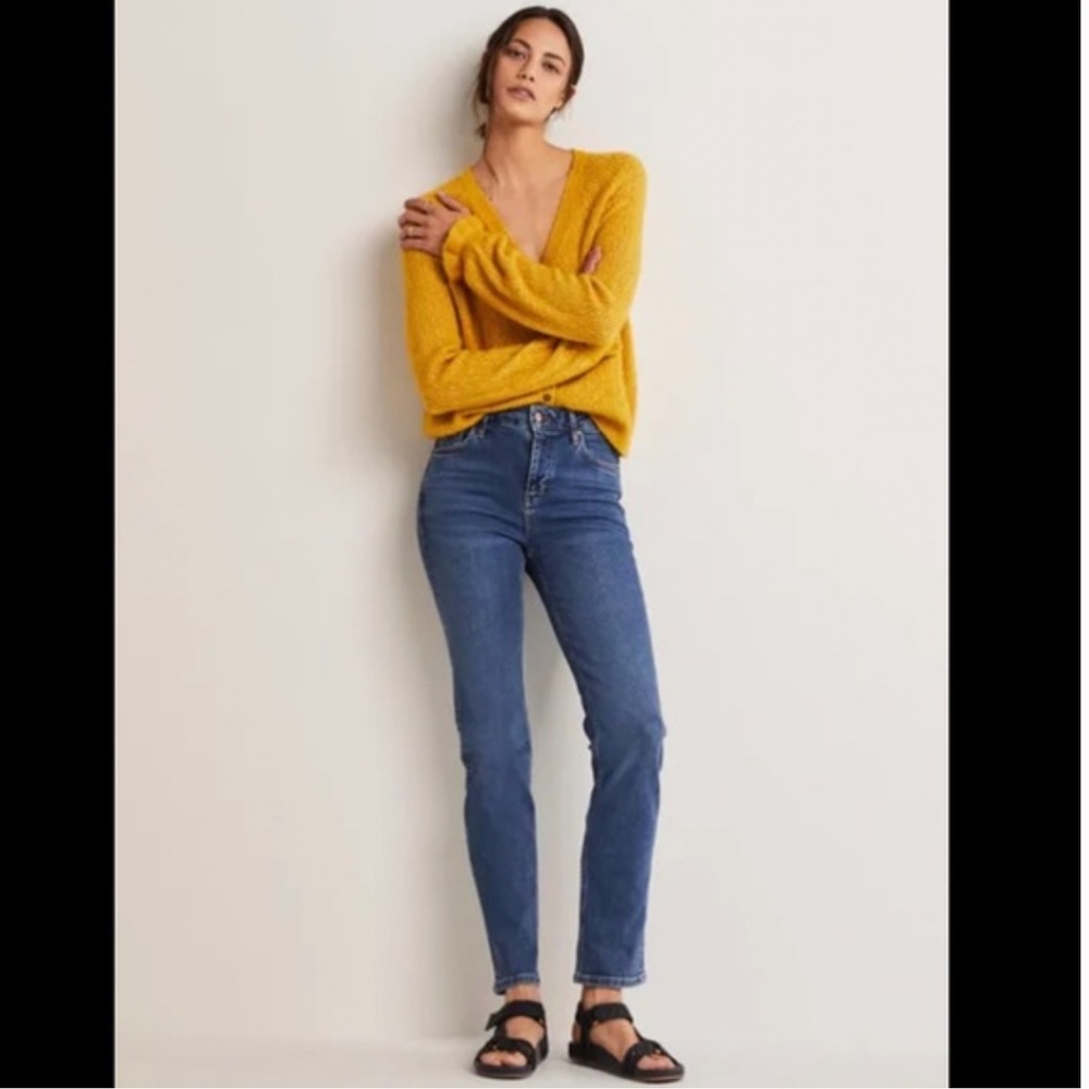 Boden Jean TO367 MDN Slim Straight Mid Rise medium vintage wash size US 10R NWT